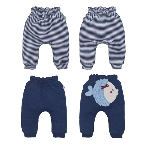 Conjunto Culote 2 Peças Malha Bebê Menino Suedine Raquel