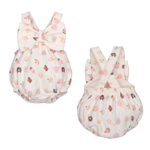 Banho De Sol Macaquinho Malha Bebê Menina Canelada Laura