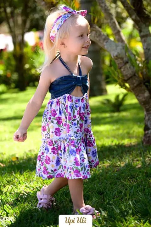 Vestido Infantil Jeans/Cotton Heloisa