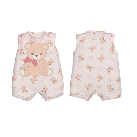 Banho de Sol Bebê Estampa Ursinha Laços Rosa Verão Upi Uli