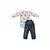 Conjunto Bebê Menina Body e Calça Jeans Bichinhos Upi Uli