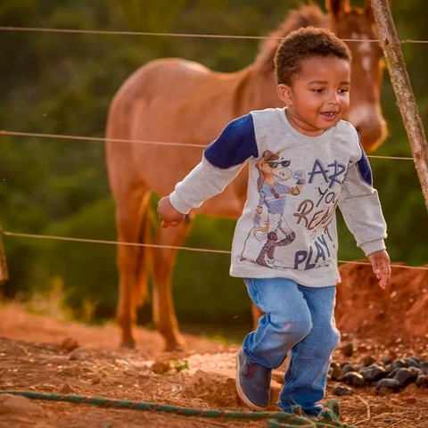 Conjunto Calça E Blusa Bebê Menino Moletom Estampado Upi Uli