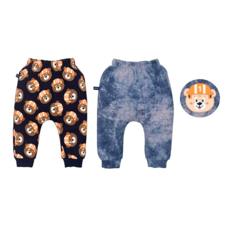 Kit Culote Bebê Menino Suedine Estampado Ursinho Upi Uli