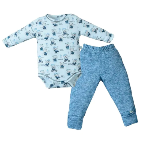 Conjunto Body Culote Bebê Menino Estampado Esportes Upi Uli