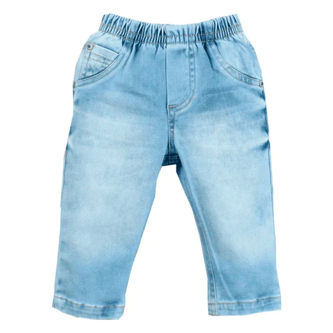 Calça Comprida Bebê Menina Jeans Liso Upi Uli