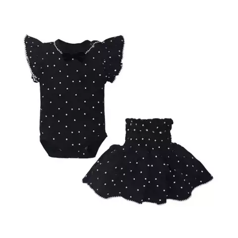 Conjunto Preto Body Com Saia Loretta