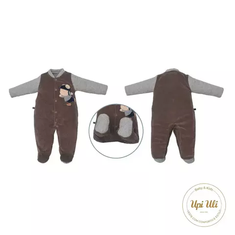 Macacão de Bebê Marrom Luiz Otavio