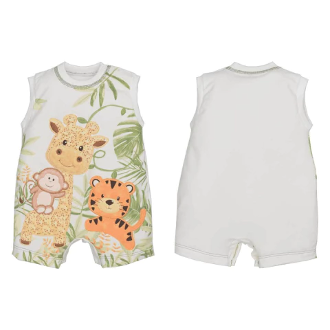 Banho De Sol Bebê Menino Algodão Girafa Tigre Will Verde