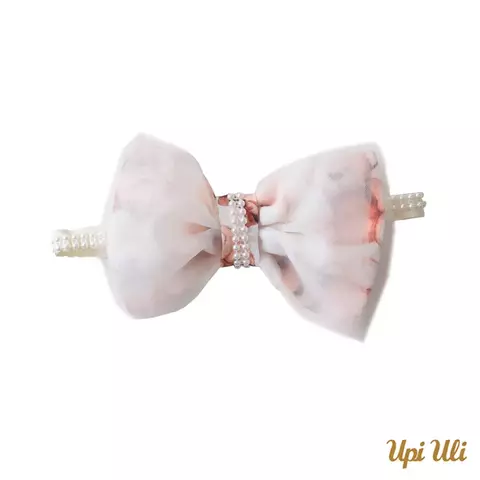 Tiara Infantil Cetim Italia Tule Elástico Ursinhas Girl