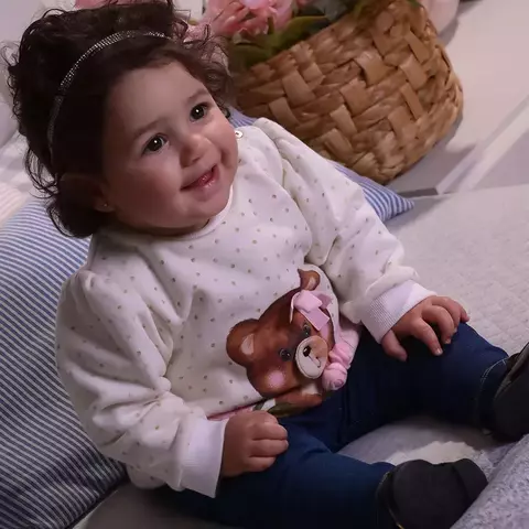 Conjunto Bebê Menina Blusa Calça Ursinha Laço Longo Upi Uli