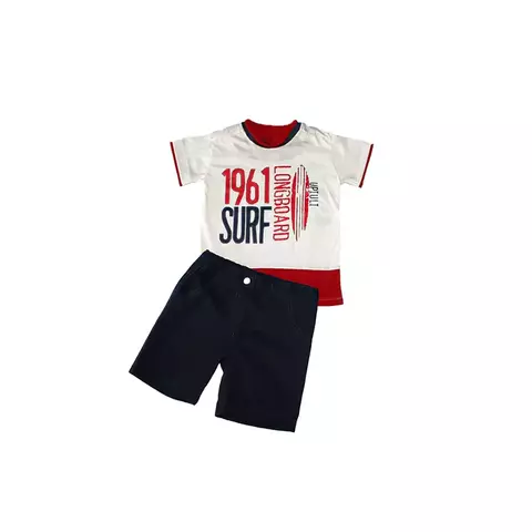 Conj. Infantil T-Shirt Meia Malha/Chino Surf