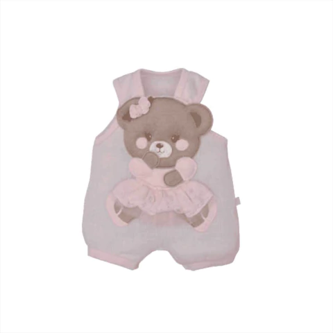 Banho De Sol Bebê Menina Plush Rosa Claro Telma Ursinho