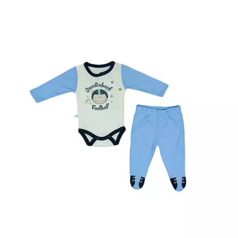 Conj. De Bebê Body C/Culote Suedine Football