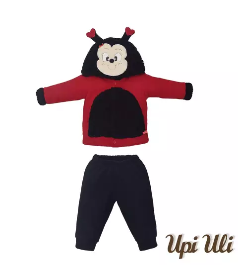 Conjunto Vermelho Com Capuz Joaninha
