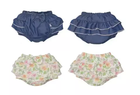 Kit De Bebê Tapa Fralda 2 Peças Suedine/Jeans Maria Flor