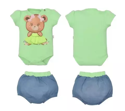 Conjunto Verde Body Com Tapa Fralda Alicia