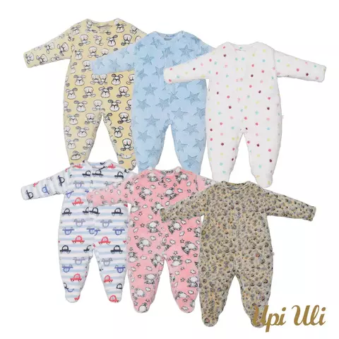 Macacão Pijama de Bebê Multicolor Unissex