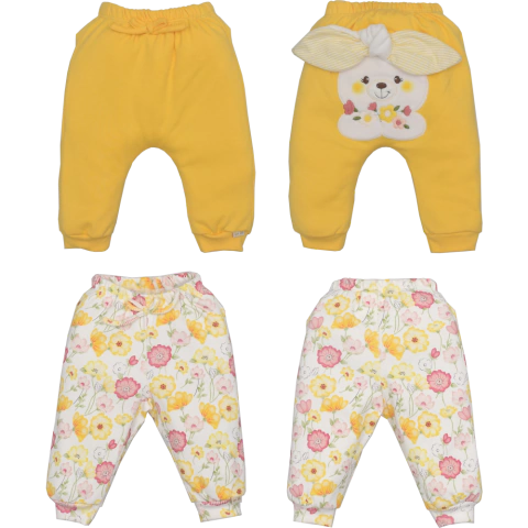 Kit 2 Culote Bebê Menina Bordado Amarelo E Floral Upi Uli