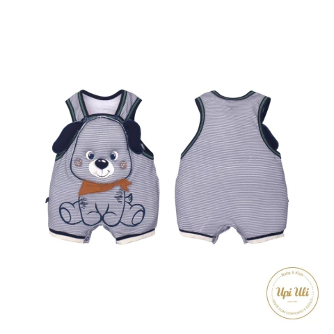 Banho De Sol Bebê Menino Suedine Azul Joaquim Listrado