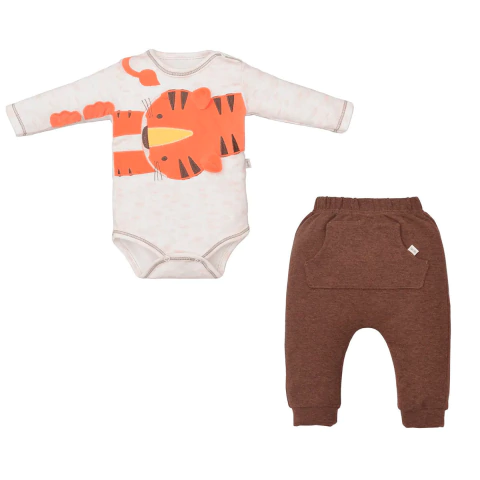 Conjunto Body Culote Bebê Menino Algodão Bordado Upi Uli