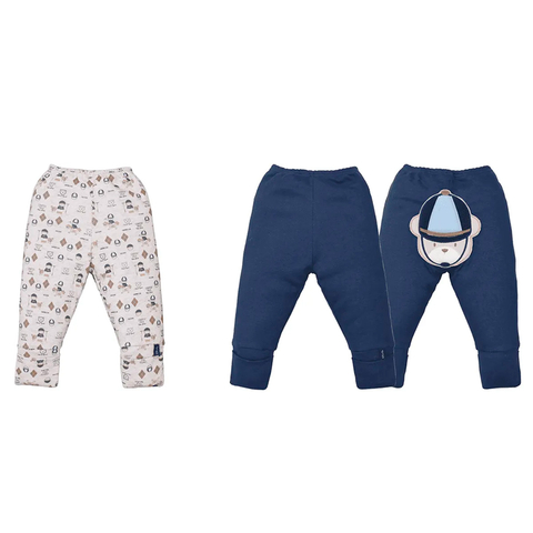 Kit 2 Culote Bebê Menino Algodão Estampado Ursinho Upi Uli