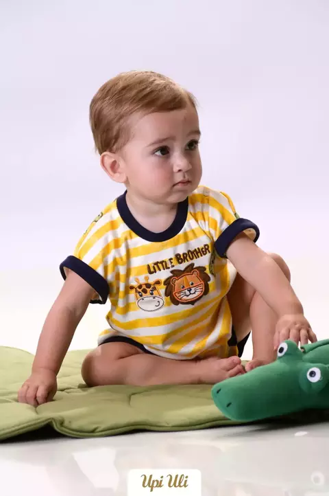 Macaquinho De Bebê Amarelo Nico