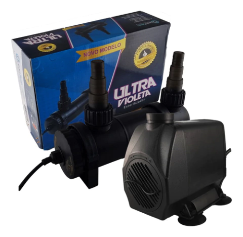 Filtro Uv Lago 18w + Bomba Submersa Xt 4000 L Oceantech