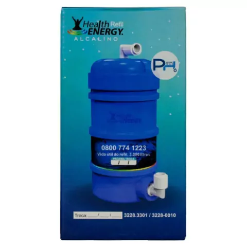 Filtro Refil Água Alcalina Com Magnésio Ph 9,5 Ionizada Cor Azul Top Life Refil Alcalino Mg+ Ph 8.5-9.5 - comprar online