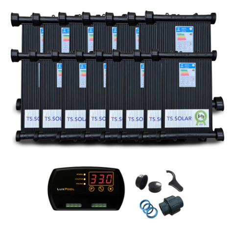 Kit 15 Placas 2m Tssolar E Controlador Temperatura Luxpool