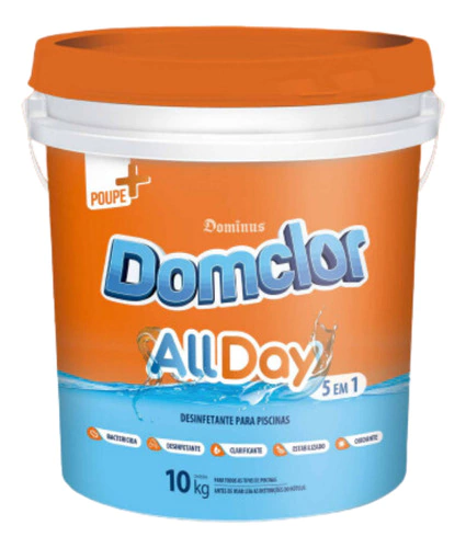 Clorador Multiação Para Piscina Allday 5 Em 1 Domclor 10kg