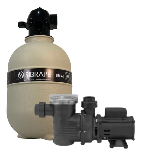 Kit Piscina Bomba Eixo Carbono Bpf033 E Filtro Br40 Sibrape