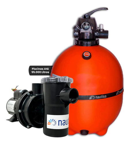 Filtro E Bomba Nautilus De 3/4 Cv Para Até 95 Mil Litros