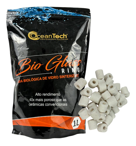 Bio Glass Ring 1l Ocean Tech Mídia Filtrante Para Aquário