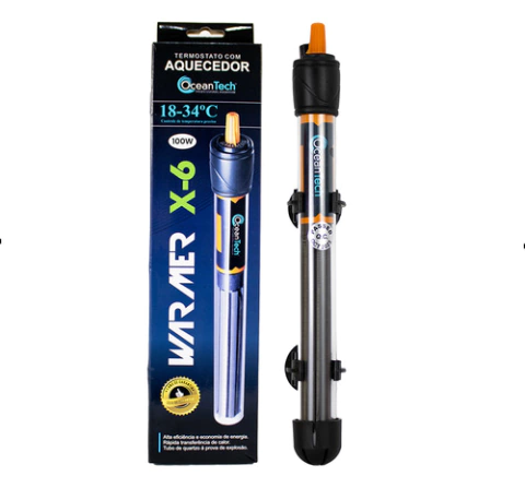 Aquecedor Termostato Oceantech 100w Aquários Até 100 Litros