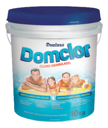 Domclor Granulado Para Piscinas Balde 10kg Hpcl 65%
