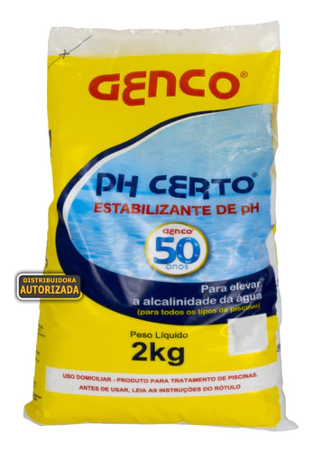 Elevador De Alcalinidade Ph Certo Para Piscinas Genco 2kg