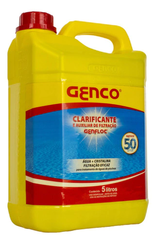 Clarificante E Auxiliar De Filtração Genco 5 Litro Genfloc