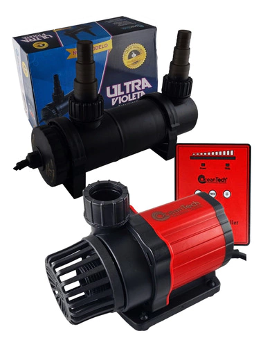 Filtro Uv Lago 13w + Bombasss Submersa Ac 3000 L Oceantech