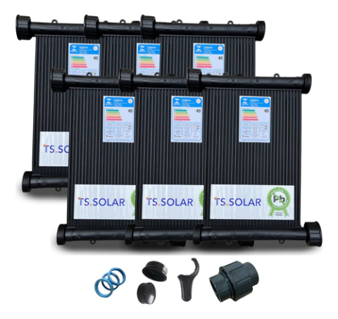 6 Placas De 3m - Aquecimento Solar Piscina Ts Solar Rosca