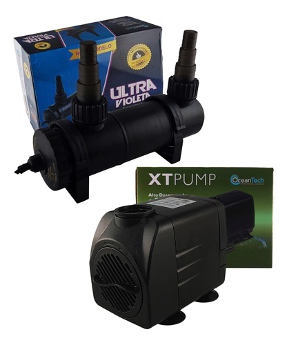 Filtro Uv Lago 9w + Bomba Submersa Xt 2000 L Oceantech