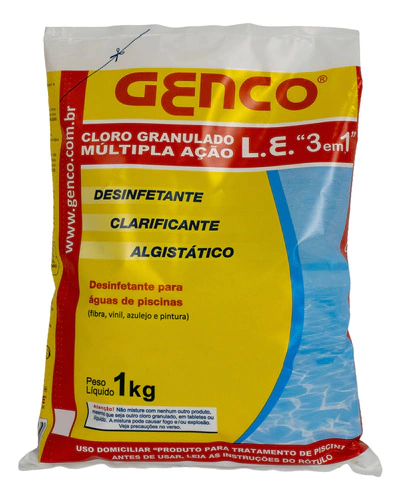 Cloro Para Piscina Estabilizado Pace Ou Genco 1kg Granulado