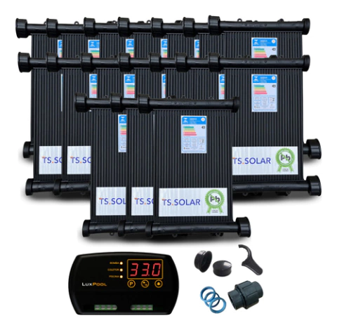 Kit 17 Placas 3m Tssolar E Controlador Temperatura Luxpool