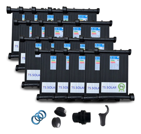 20 Placas 2mt - Aquecedor Piscina Solar - 16.500 Lts 12m² Fv