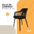 Silla Negra De Comedor X2 U. Living Acolchada Resistente Minimalista Apta Exterior