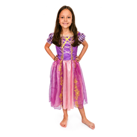 Fantasia Rapunzel Infantil Lilás e Rosa Encantadora