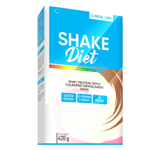 Shake Diet - 420g - Clinical Labs | Substituto de Refeição com Whey Protein, Colágeno e 23 Vitaminas e Minerais