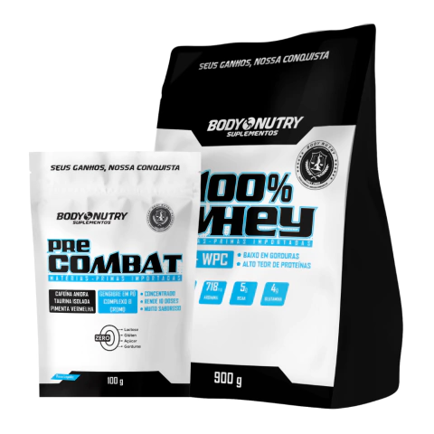 Kit 100% Whey Refil 900g + Pré Combat 100g - Body Nutry | Potencialize Seus Treinos - comprar online