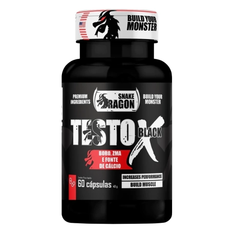 Testo X Black - 60 Cápsulas - Snake Dragon | Pré-Hormonal para Força e Vitalidade - comprar online