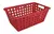 Canasto Caja Organizador Plastico Acanalado Grande Coza 39X30X16.8 ROJO - comprar online