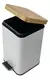 Cesto De Basura Cuadrado Acero Tapa Bamboo 12 Litros - comprar online